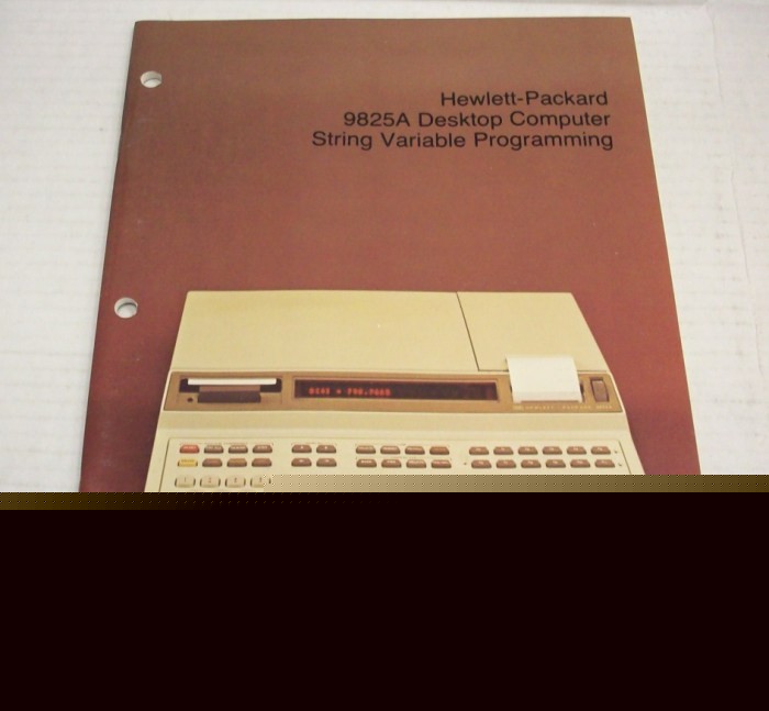 Hp 9825A computer string variable programming manual