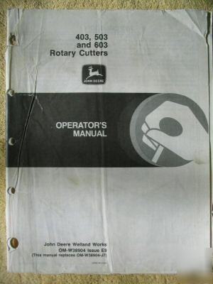 John deere 403 503 603 rotary cutter operator manual
