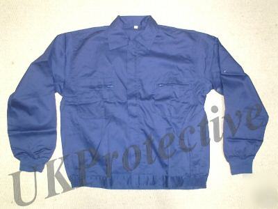 Navy zip front work jacket - size large