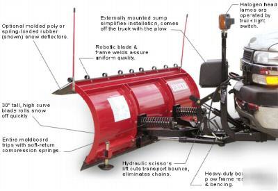 New 8' hiniker heavy-duty straight steel snow plow save