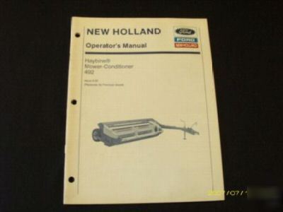 New holland 492 haybine mower operators manual