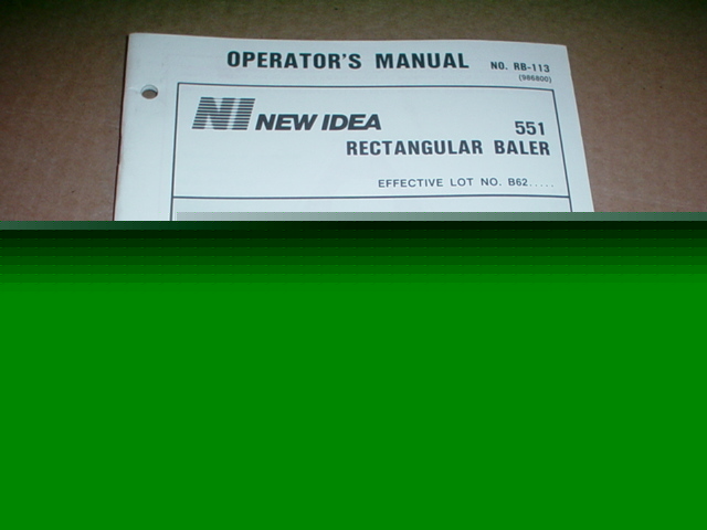 New idea 551 baler operator manual
