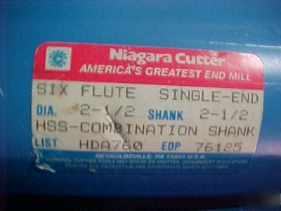 New niagara cutter six flute single end hss combo shank 