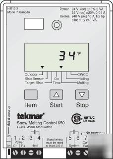 New tekmar 650 snow melting control pulse modulation 