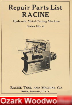 Oz~racine hydraulic saw no. 6 parts manual