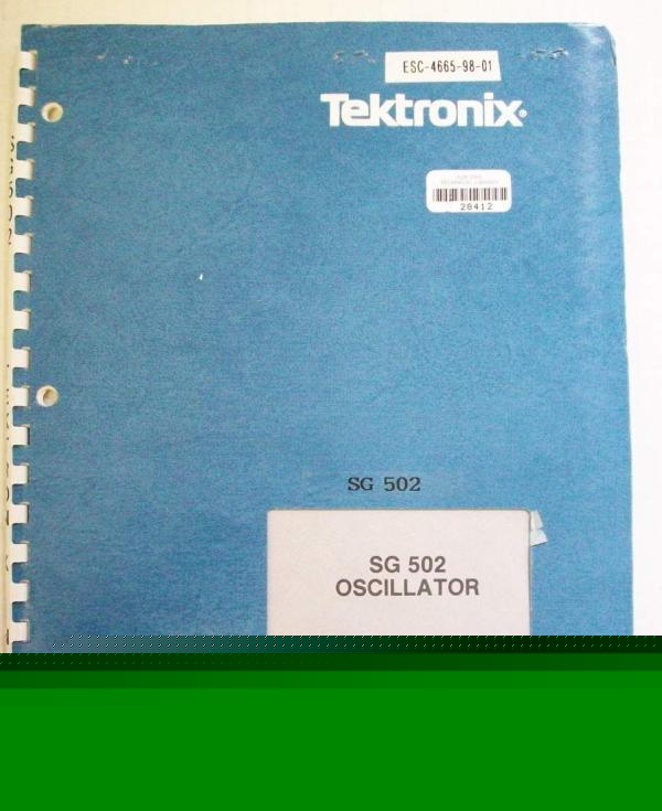 Tektronix sg 502 oscillator instruction manual $5 ship
