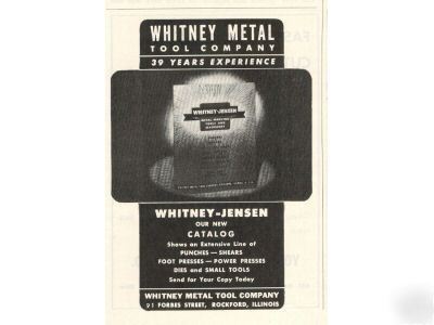 Whitney metal tool co rockford il tool ad 1951