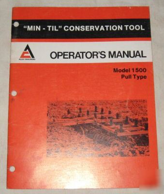  allis-chalmers 1500 min-til plow operator's manual 