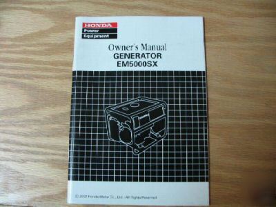 Honda EM5000SX generator owners manual