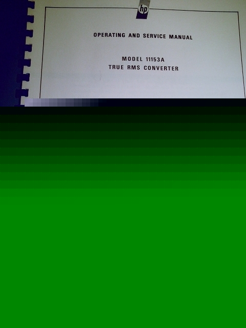 Hp 11153A true rms converter op. & service manual 11153