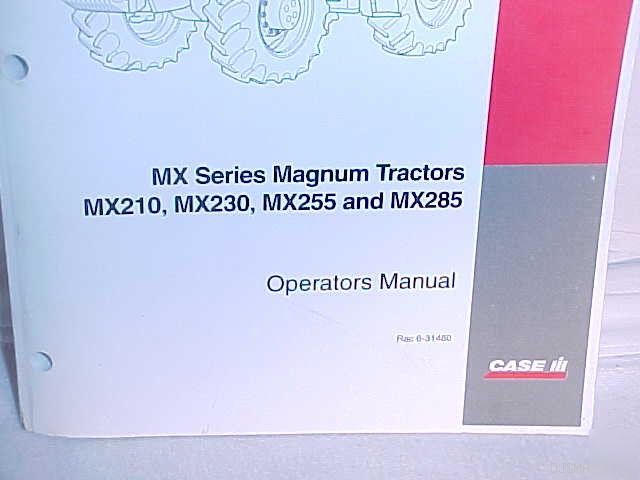 Ih case MX210 MX230 MX255 MX285 tractor operator manual