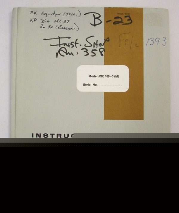 Kepco jqe 100-5 (m) operating and service manual