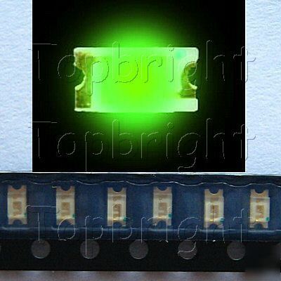 100 pcs 1206 smt smd 500 mcd green led free ship