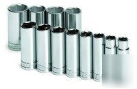12PC 1/2IN. dr. sae deep 6 pt socket set -s k tools