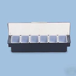 Condiment garnish dispenser w/6 inserts rcp 2890 bla 