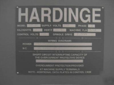 Hardinge conquest st-20 sws, '95, swiss-style cnc lathe
