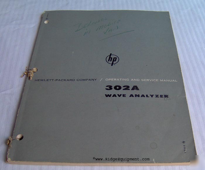 Hp 302A wave analyzer operating & service manual []