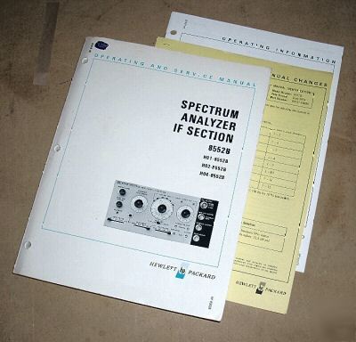 Hp / agilent 8552B ops & service manual also/ho-1-2-4