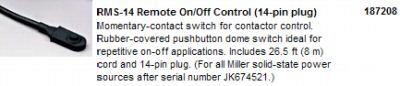 Miller 187208 rms-14 remote on/off control 14-pin plug