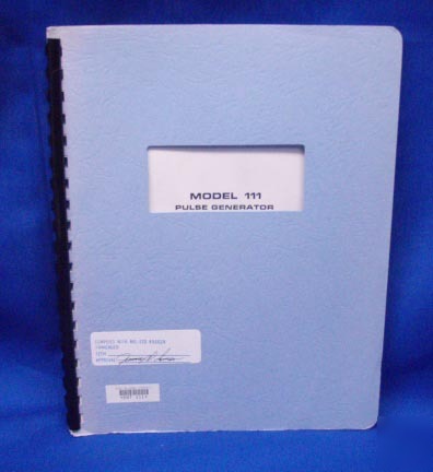 Systron donner 111 pulse gen. op & maintenance manual