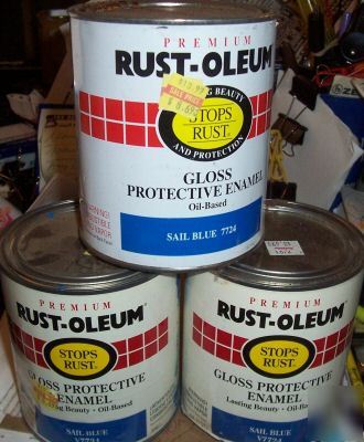 New 3QT premium rustoleum enamel paint sail blue V7724 