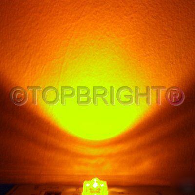 200PCS 3MM 11000MCD super flux yellow led free resistor