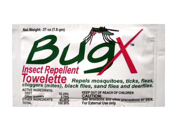 Bug x insect repellent towelette 10 personal towelettes