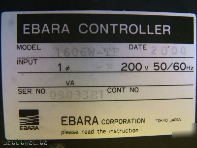 Ebara tuning-free turbopump controller model 1606W-tf