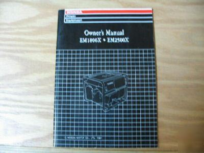 Honda EM1800X EM2500X generator owners manual