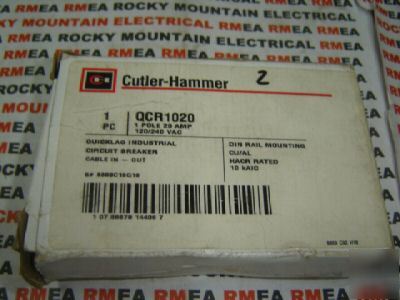 New cutler hammer circuit breaker QCR1020 20A 1P 