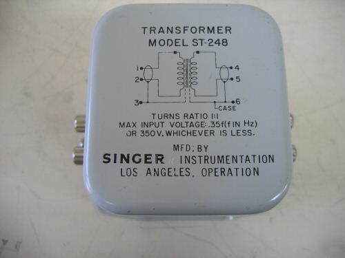 Singer gertsch st-248 turns ratio transformer 1:1