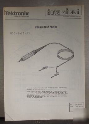Tek tektronix P6401 original data sheet