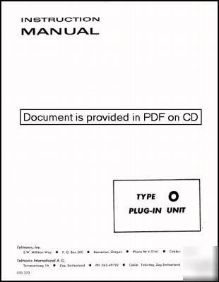 Tek tektronix type o plug-in instruction manual