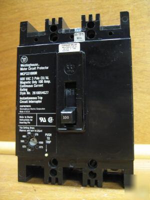 Westinghouse circuit breaker MCP331000R 100 amp a 100A