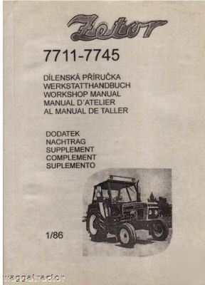 Zetor 7711 7745 tractor workshop manual set