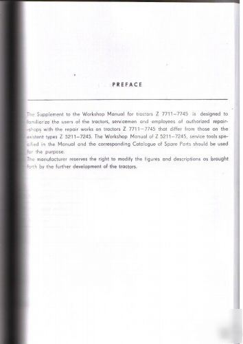 Zetor 7711 7745 tractor workshop manual set