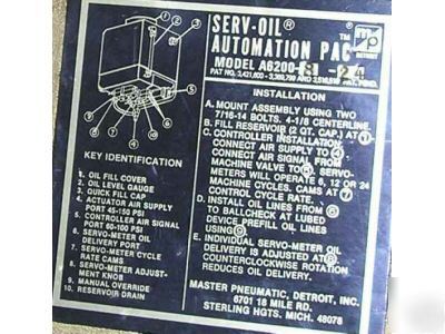 Serv-oil automation pac model A6200