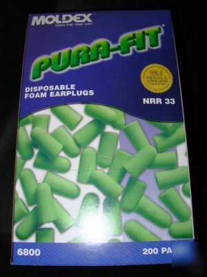200 pairs moldex pura-fit ear plugs max nrr 33