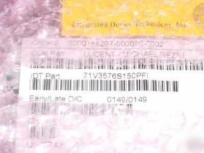 5 pcs. idt# IDT71V3576S150PFI, 4MB (128KX36) 3.3V pipel