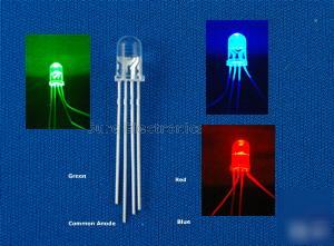 50 pcs 5MM rgb led 4000MCD common anode & free r