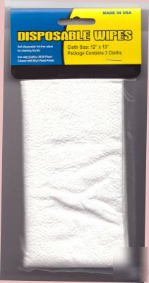 Acrylic cleaning wipes (3 pack)