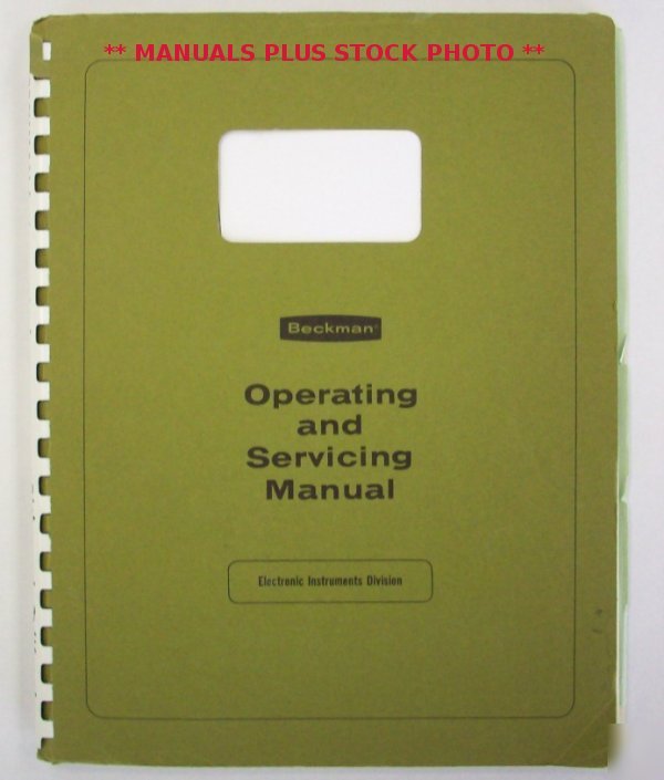 Beckman 6013/6014/60 op/service manual - $5 shipping 