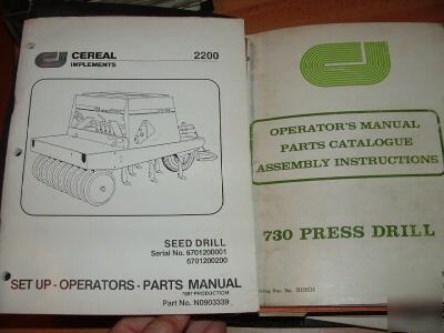 Co-op implements seeding, front end loader manuals