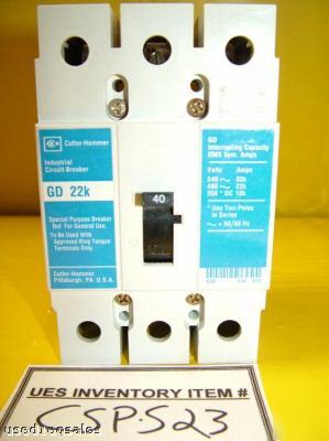 Cutler-hammer gd 22K 3-pole 40 amp used circuit breaker