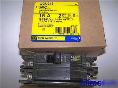 Square d 15 amp 2 pole circuit breaker QOU215 