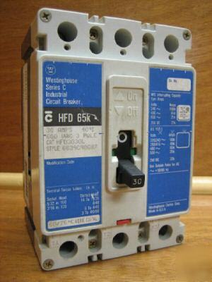 Westinghouse breaker HFD3030L 30A a 30AMP 30 amp