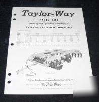 Taylor way extra heavy offset harrows mode 200246