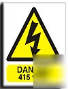 415 volts sign-adh.vinyl-200X250MM(wa-021-ae)