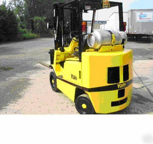 5000 lb. yale forklift propane 3-stage mast 5' forks