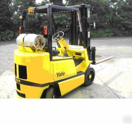 5000 lb. yale forklift propane 3-stage mast 5' forks